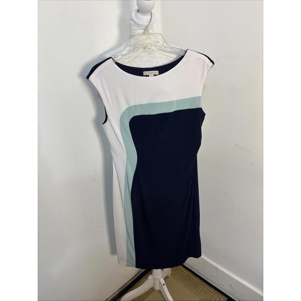 Sleeveless dress white, black, blue. Dress barn‎ Size 6P